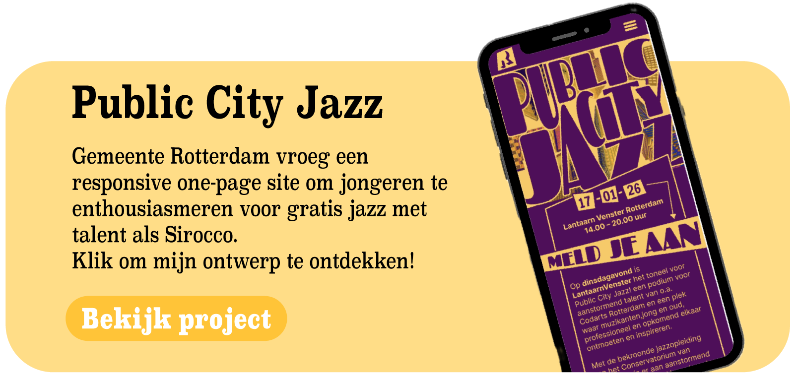 blok met uitleg over jazz project